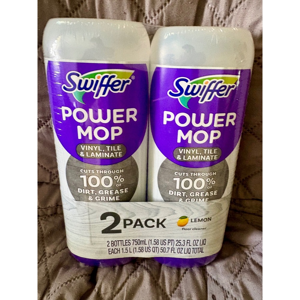 Swiffer PowerMop Multi-Surface Floor Cleaner Refill 2 Pack Lemon Scent 25.3oz Ea